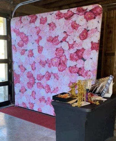 Rose Petal White Flower Wall hire Flower wall hire